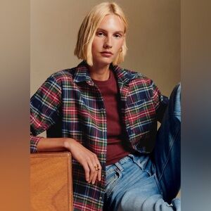 Sézane Max Shirt in York Tartan (Size 34 FR, US 2)